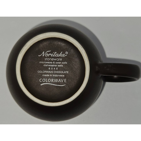 Noritake Colorwave Chocolate Stoneware Mugs Set of 2 – 12 oz Coffee Cups - Picture 2 of 3